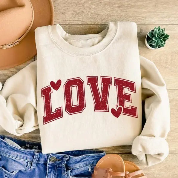 Retro Love Valentines Heart Sweatshirt