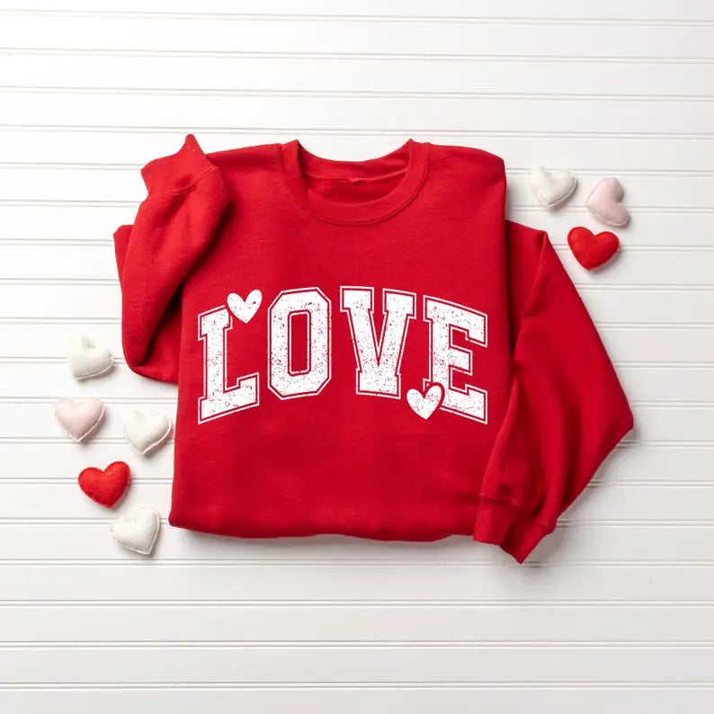 Retro Love Valentines Heart Sweatshirt
